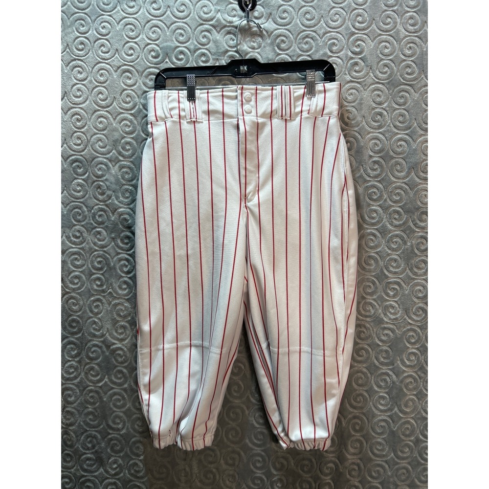 Champro Adult Baseball Softball‎ Pants White Red Stripe Medium Pinstripe